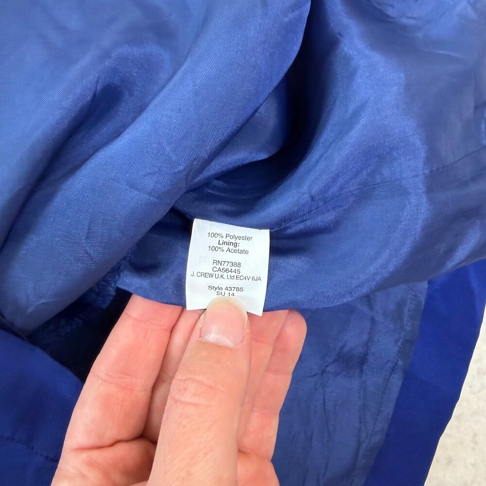 J Crew Dress Womens Sleeveless Fit & Flare Lined Pockets Adjustable Strap Blue 4 - Picture 9 of 9